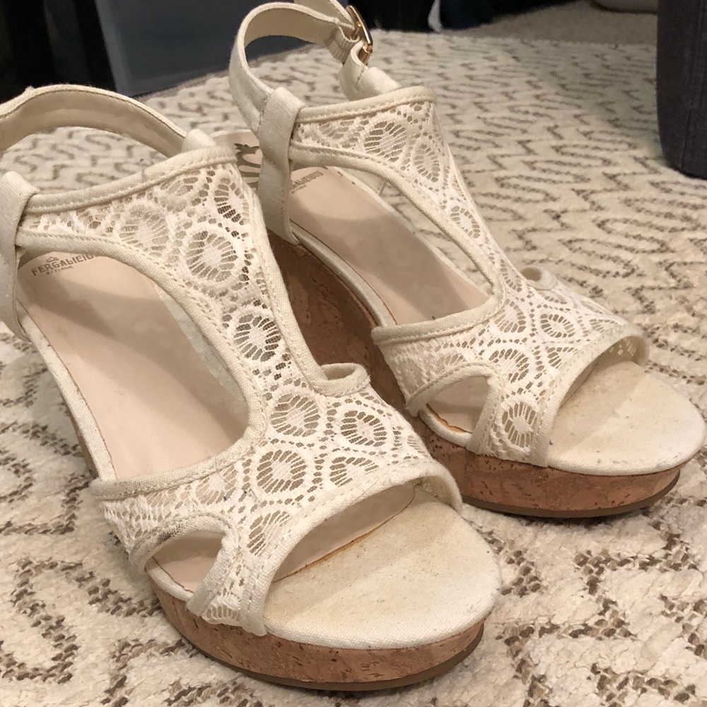 off-white wedge heels